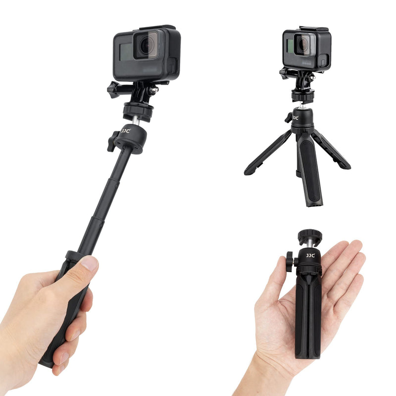 [AUSTRALIA] - JJC 2 in 1 Selfie Stick Extension Pole and Extendable Mini Tripod for GoPro Hero 10 9 8 7 DJI Osmo AKASO Insta360 Action Camera, iPhone Android Samsung Phone, Compact Vlog Camera, Camcorder and More 