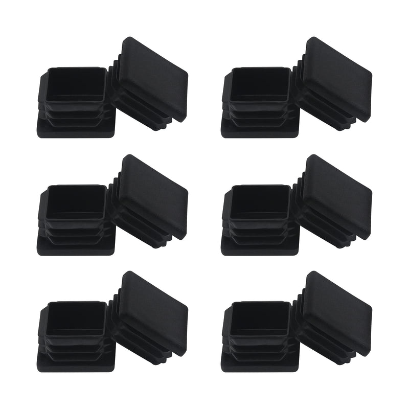 2" 2x2 Square Tube End Cap Plastic Plugs 12Pcs, 2"x2" 2 Inch Square Tubing Plug 2x2 Tube End Caps Black Fence Post Pipe Cap Cover 2x2 Inch Tubing Insert Chair Glide Finishing Plugs