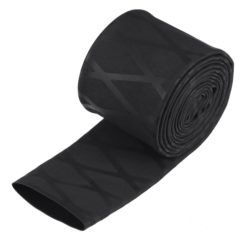 uxcell Heat Shrink Wrap Tubing for Fishing Rod Grips Handle, 35mm Dia 58mm Flat 5ft 1.7:1 Ratio, Black