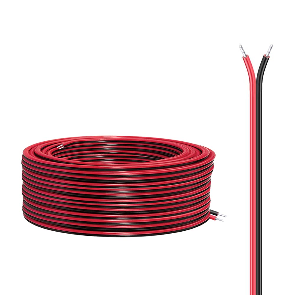 100ft 2pin Extension Cable, 22AWG Wire Cord for Led Strips, Boat Lights Wire for Pontoon Kayak Navigation Bow 100ft