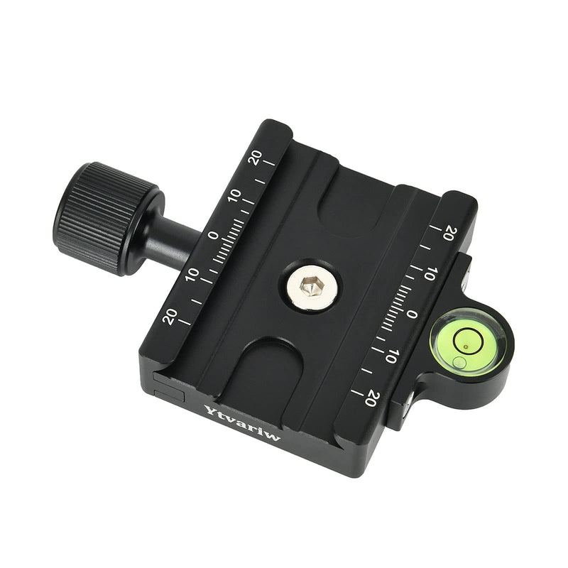 60mm Quick Release Plate QR Clamp 3/8" with 1/4" Adapter &Bubble Level Ytvariw ,Adjustable Lever Knob, Compatible for Tripod Ball Head(60MM) 60MM