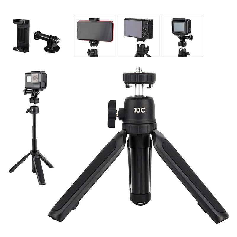 [AUSTRALIA] - JJC 3 in 1 Mount Adapter Kit Cell Phone Clip Clamp Mini Extension Pole Tripod Stand Action Camera Video Vlog Holder for GoPro Hero9 Hero8 7 6 iPhone Samsung Galaxy Sony ZV-E10 ZV-1 Extendable Mini Tripod & Gopro holder 