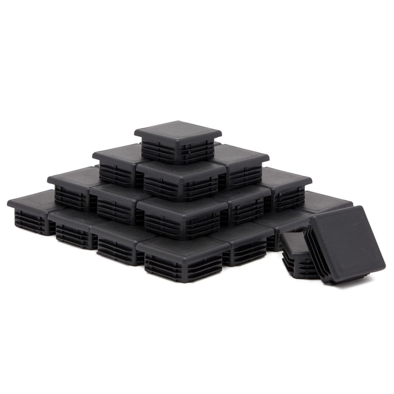 30 Pack 2 Inch Square Plastic Plugs Insert, Tubing End Caps for Chair & Furniture Glide (2x2 in)