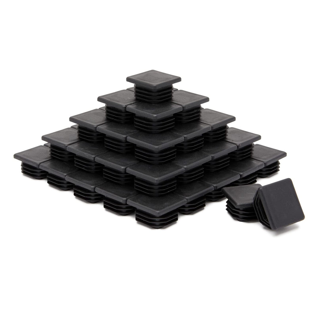 1 1/4-Inch Square Plastic Hole Plugs, Tubing End Caps (60 Pack)