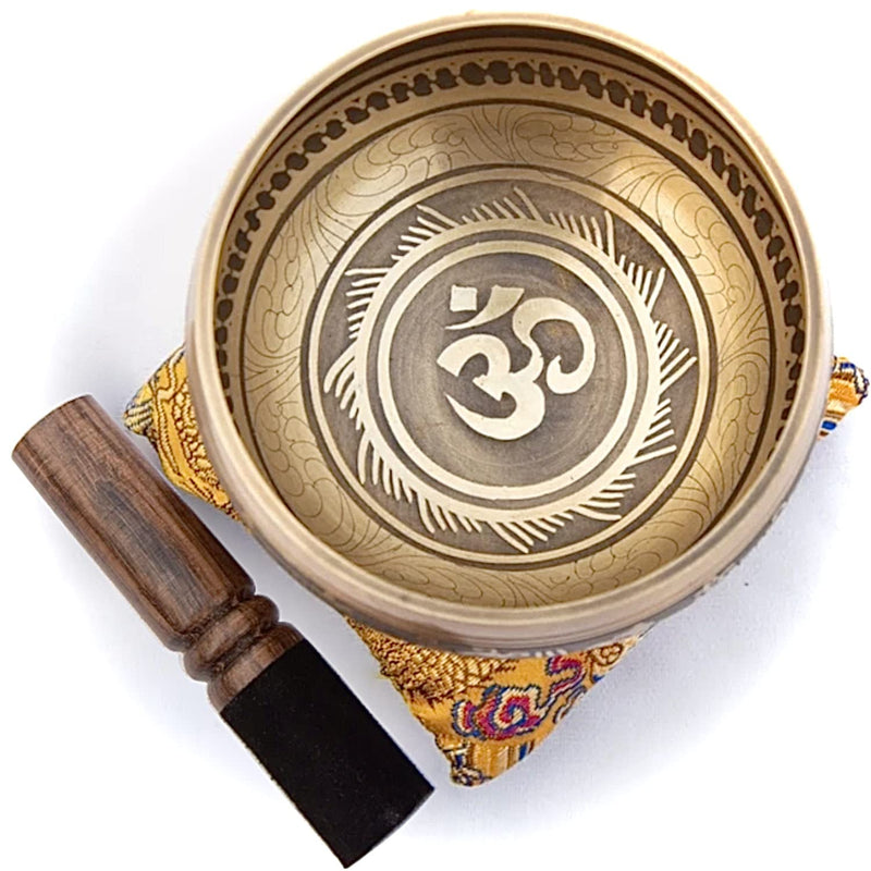 [AUSTRALIA] - Tibetan Singing Bowl Set - Easy To Play - 4 Inch Zen Mindfulness Sound Music Instruments For Meditation Holistic 7 Chakra Healing By Himalayan Bazaar 