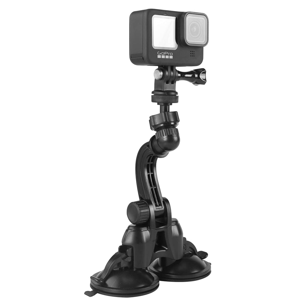 Smatree Double Suction Cup Mount Holder Compatible for GoPro Hero 10/9/8/7/6/5 Camera,DJI OSMO Action 2(Updated Version)