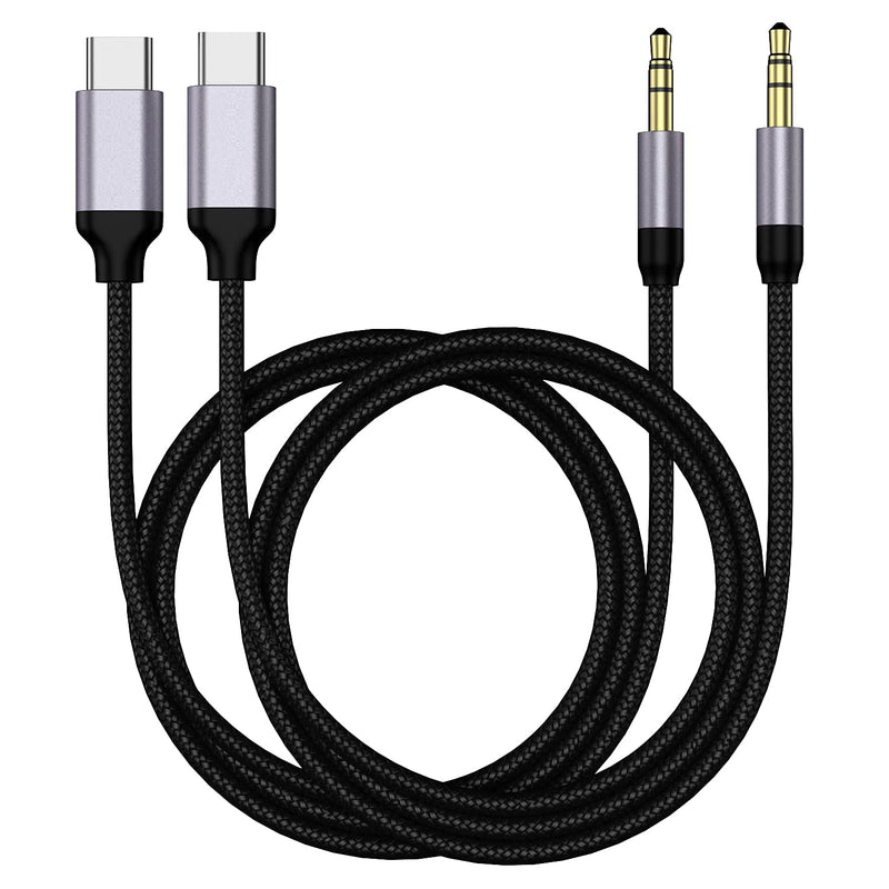 USB C to 3.5mm Aux Cable(2 Pack),Eanetf Type C Male to 3.5mm Male Jack Adapter Audio Cable Cord Compatible with Samsung Galaxy S21 S20 Ultra S20+ Plus 5G,Note 20/10, Pixel 4/3 XL-3.3ft