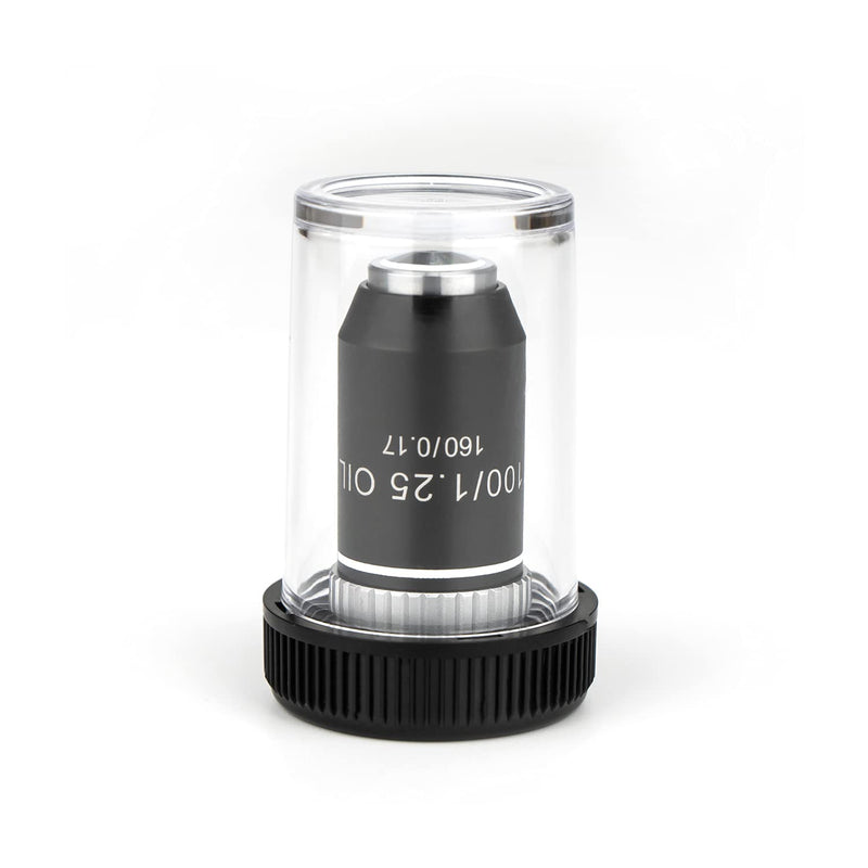SWIFT 100X Achromatic Objective Lens, Research-Grade Objective Lens for Compound Biological Microscopes.
