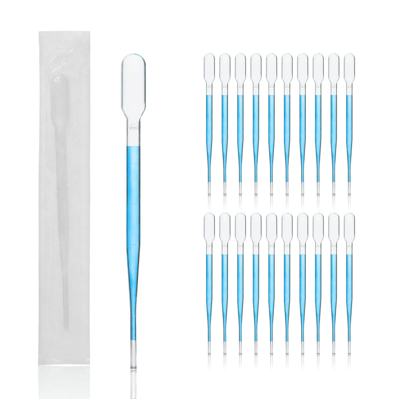 Maccx 100pcs Sterile Transfer Pipettes, Vol. 5ml, 2ml Graduated, 155mm Long, Essential Oils Pipettes, Low-Density Polyethylene Material, Individual Peel-Pack, TPP5155-100 Vol.5ml
