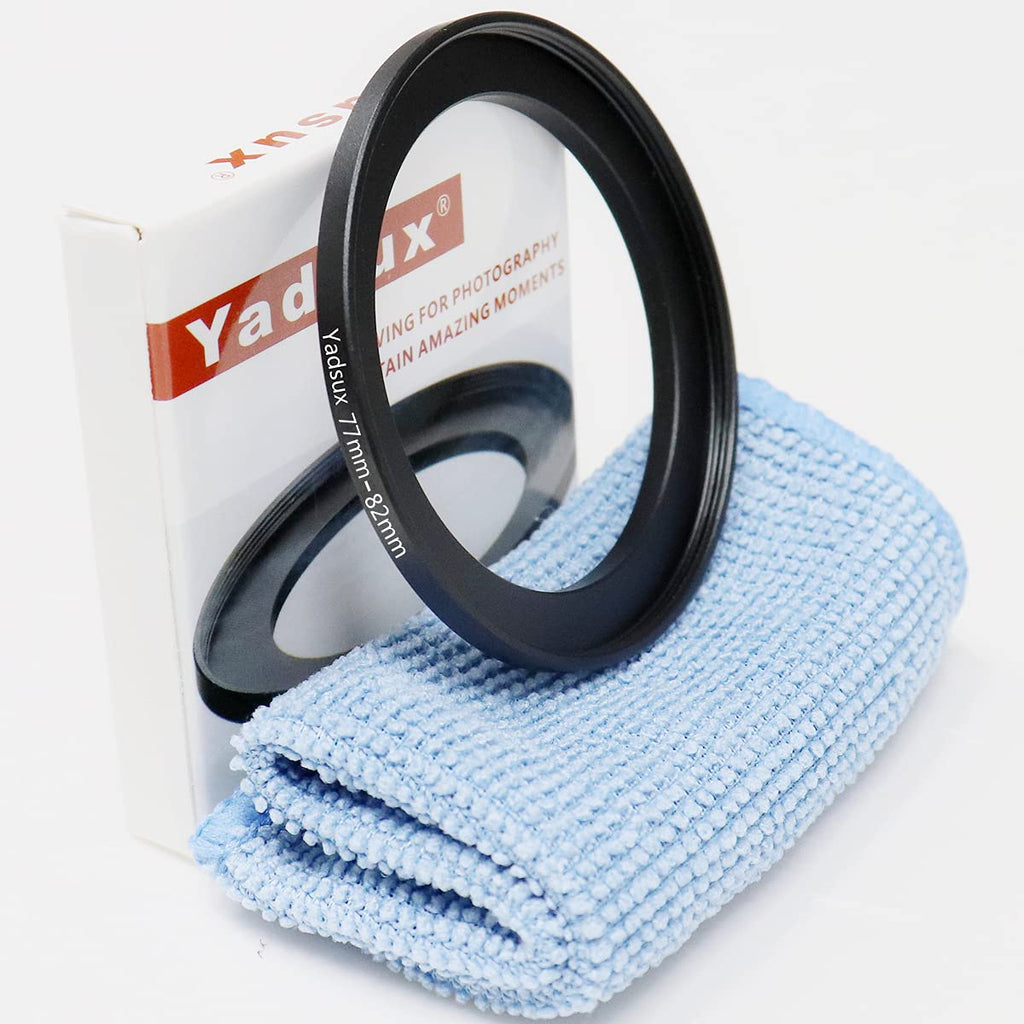 77mm to 82mm Step Up Ring, for Camera Lenses and Filter,Metal Filters Step-Up Ring Adapter,The Connection 77MM Lens to 82MM Filter Lens Accessory,Cleaning Cloth with Lens 77mm to 82mm