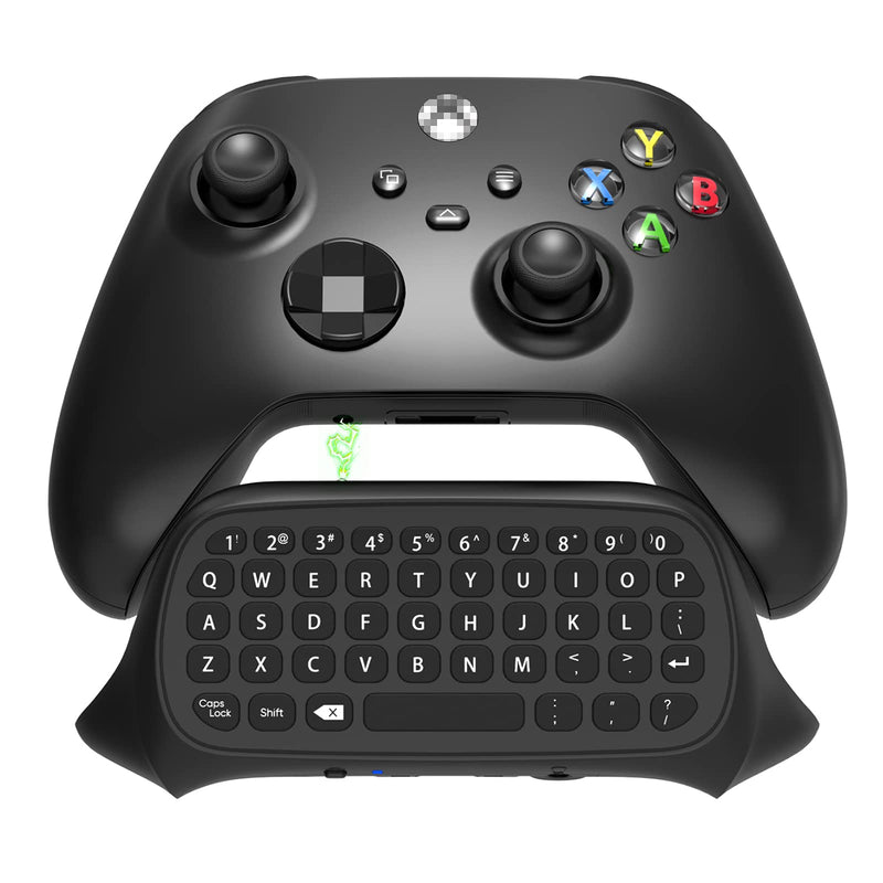 Wireless Controller Keyboards for Xbox Series X/S, 2.4G USB Receiver Controller QWERTY Keypad & Chatpad with 3.5mm Audio/Original Jack, Text Messaging&Voice Chat, for Xbox Series S/Series X/One/One S Black