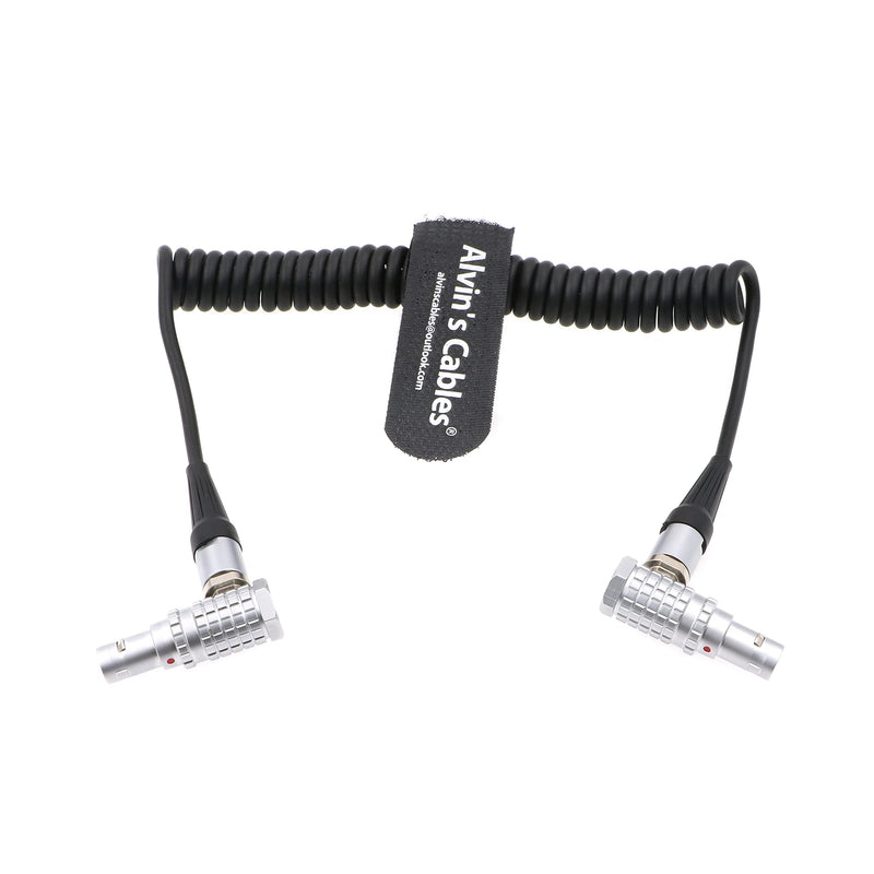 Alvin's Cables TIME Code Coiled Cable for Sound Devices ZAXCOM DENECKE XL-LL Roll Right Angle 5 Pin Male to Male double Right Angle 5 pin