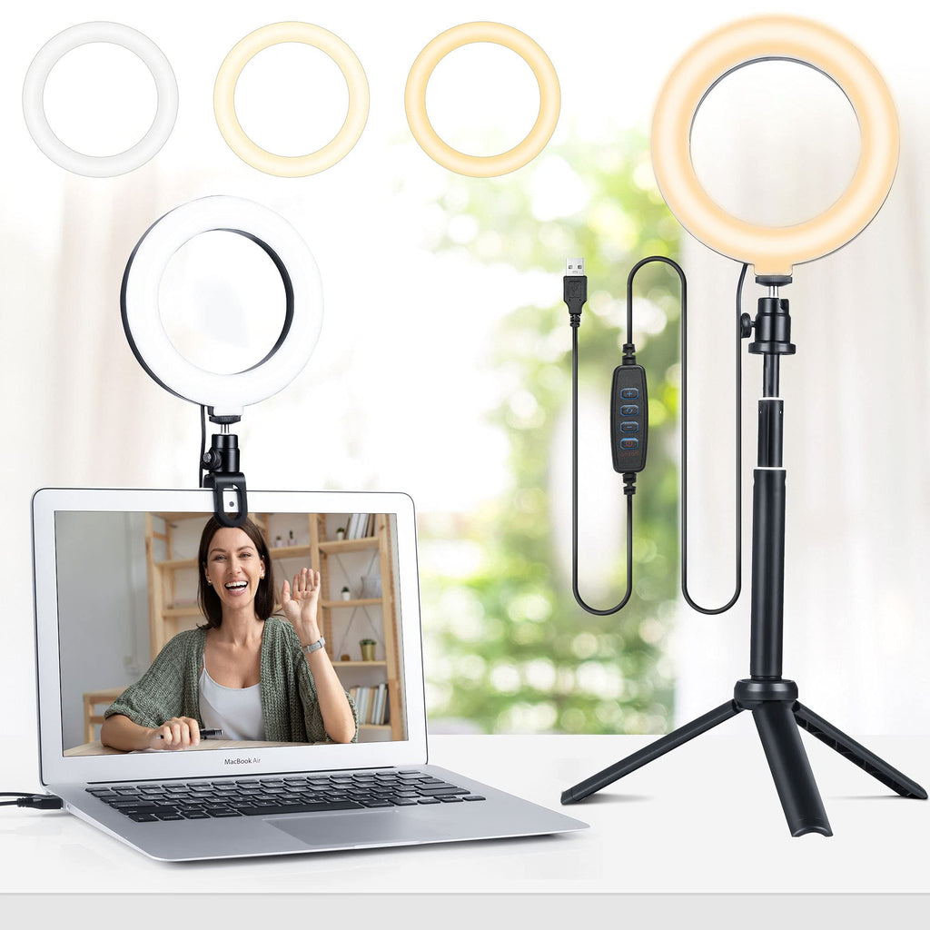 Video Conference Lighting Kit, Ring Light with 3 Switchable Modes for Remote Working, Distance Learning,Zoom Call Lighting, Self Broadcasting and Live Streaming