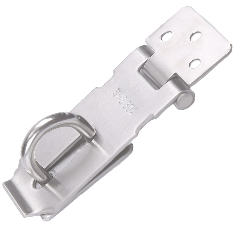 Safety Door Hasp Padlock Latch Lock,SUS 304 High-Quality Polished Brushed Surface,Hasp Lock Latch(3"/80cm) Thicken HaspLock Suitable for Doors,Sheds,Closets,Lockers(3"Hasp-Silver) 3"(Hasp Silver)
