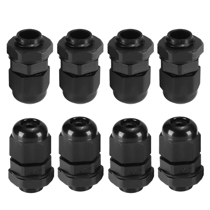 Jutagoss 40 PCS M12 Cable Gland Plastic Waterproof Adjustable 3-6.5 mm Cable Grips with Gaskets