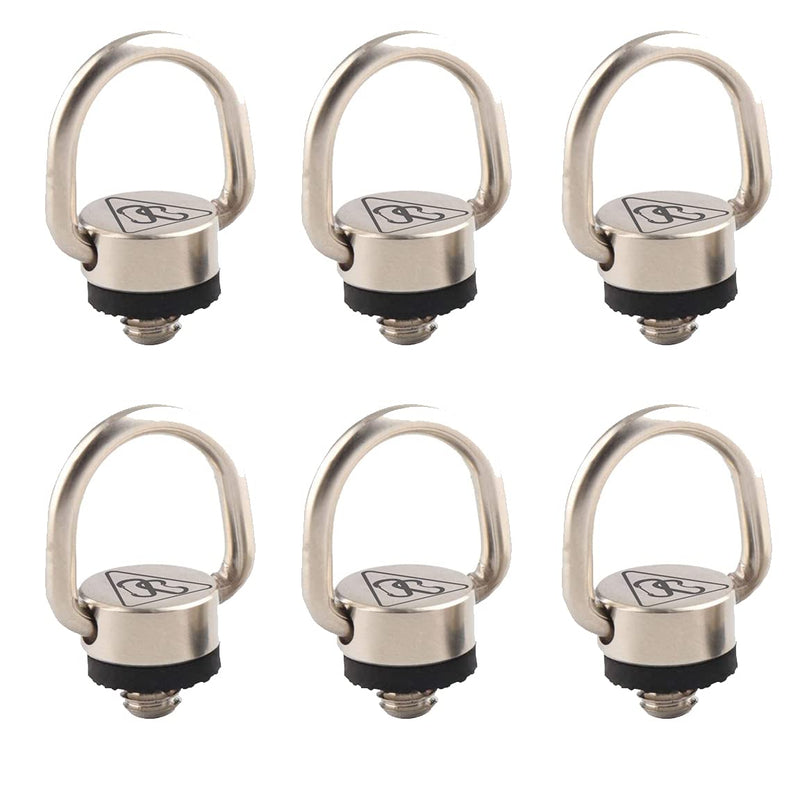 Danger Buddies Camera Carabiner Clip D-Ring - Easily Attach a Carabiner to Your Camera with This 1/4-20 Tripod Mount D-Ring (6-Pack) 6-Pack