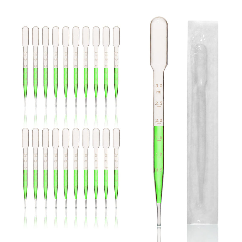 Utile 100pcs of Sterile Transfer Pipettes, Essential Oil Pipettes, Cap.7ml with 155mm Length, Low-Density Polyethylene Material, Individual Peel-Pack, 4320.0513.100 Vol.7ml, 100pcs/box