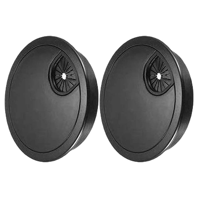 Yinpecly 2pcs Metal Desk Grommet for Wire Organizer Fits 3.15"/80mm Hole Cable Grommet Desk Hole Cover Matt Black for Office Computer Table Wire Cord Cable Managing&Hiding fit 80mm dia hole