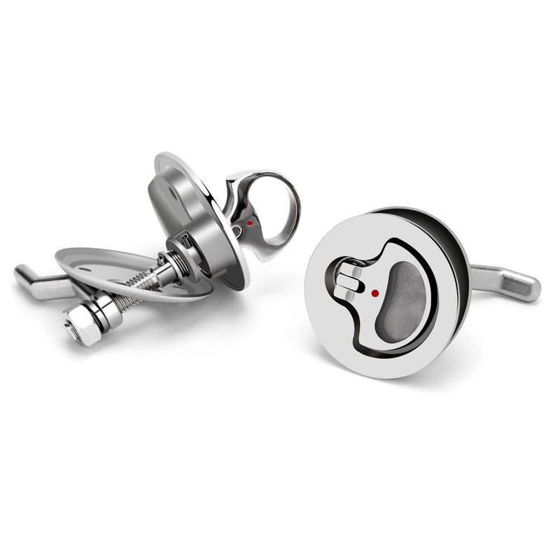Boat Cam Latch 316 Stainless Steel Marine Boat Hatch Latchs Cam Hatch Pulls with Back Plate Pack of 2