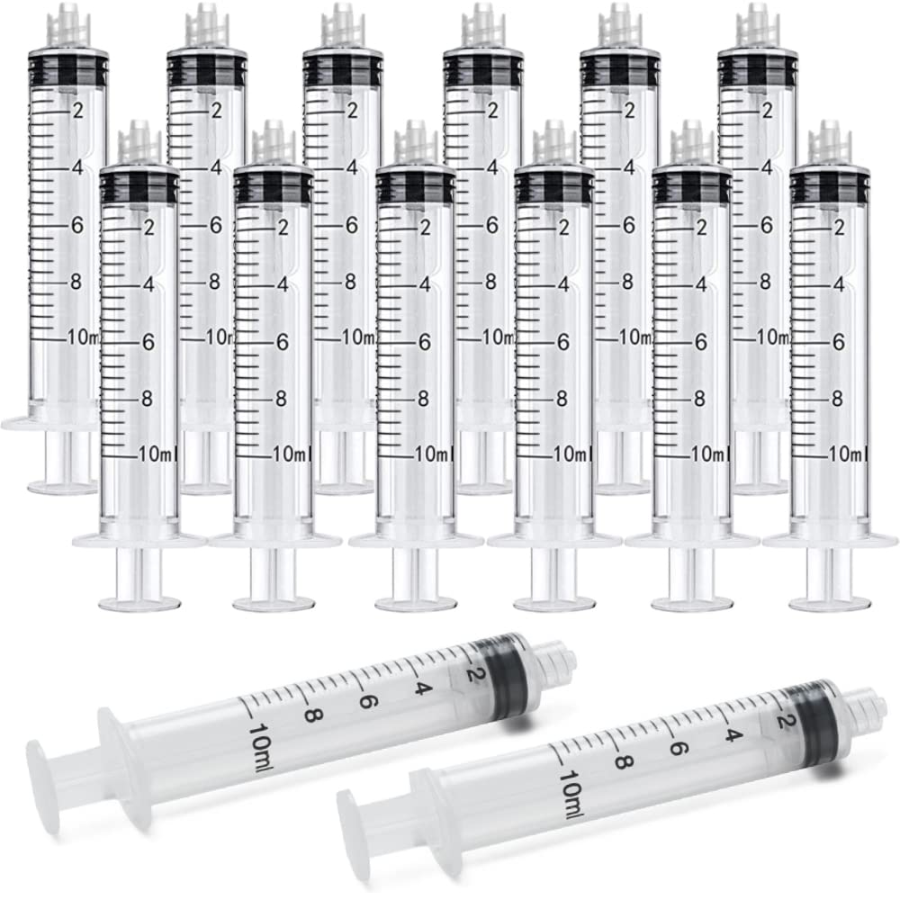 10ml Luer Lock Syringe 20-Pack Plastic 10ml Syringes with Luer Lock Tip, Individually Sterile Sealed, No Needle 20.0
