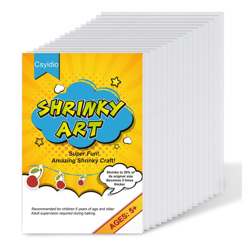 Csyidio 25 Pieces 7.9 X 5.7 inch Shrink Plastic Sheets Sanded Shrink Sheets Shrink Films Papers for Kids Creative Craft and Making Earrings, Necklace, Key Chains
