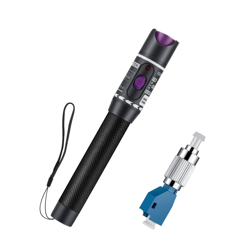 [AUSTRALIA] - Moocci Fiber Optic Visual Fault Locator 30MW 30KM Fiber Light Tester VFL Tester Kit Including Red Light Fiber Optic Cable Tester Meter with Single Mode 9/125um FC Male to LC Female Adapter (2) Purple Switch 