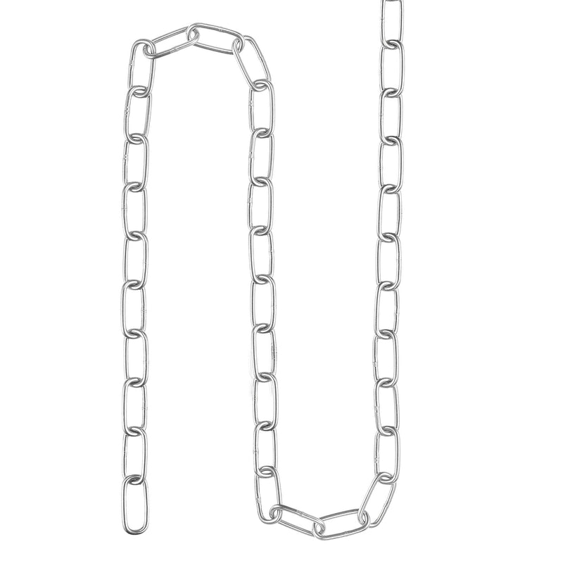 uxcell Proof Coil Chain 6 Meter 1.2mm Thick 17Lbs Load Capacity, Zinc Plated 304 Stainless Steel for Clothes Hanging Guardrail