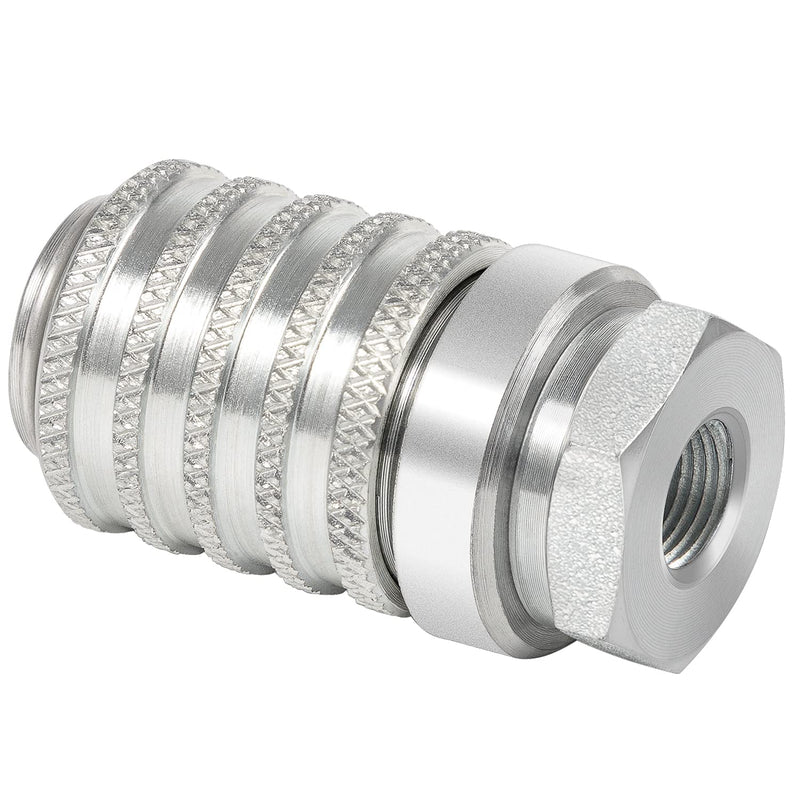 [AUSTRALIA] - PD222 Series PD Steel Test Port and Diagnostic Equipment Quick Coupler with Female Pipe Thread, 1/8" Body Size, 1/8"-27 NPTF Thread Size, 1.67" Length 