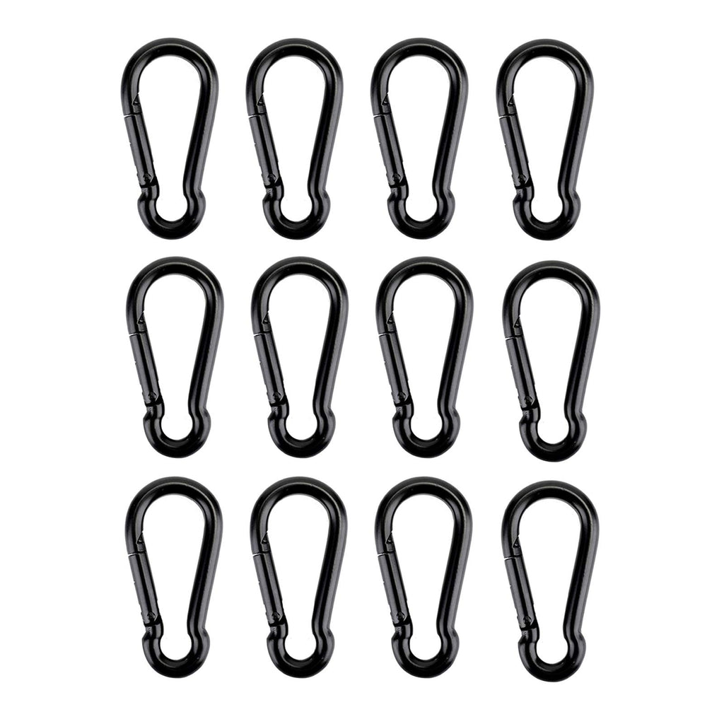 12 Pcs Carabiner Clip Spring Snap Hook - M4 1.57 Inch Heavy Duty Snap Hooks Quick Link for Bird Feeders or Dog Leash & Harness, 110 lbs Capacity M4-12pcs