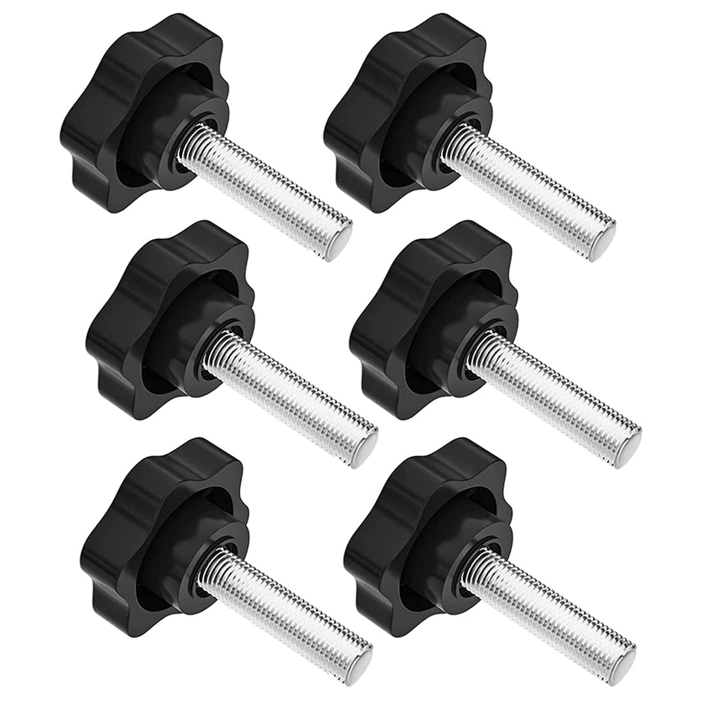 Pack of 6 Hand Knob Tightening Screw, M8x40mm Grip Handheld Star Shape Screw Knobs for Machine Tool, Screw Fastener Quick Removal Replacement Parts
