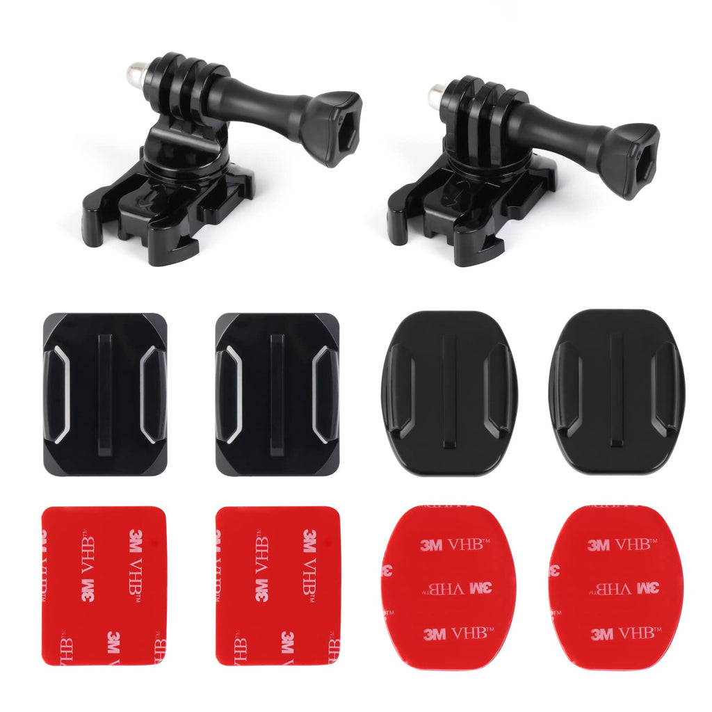 HSU Helmet Strap Buckle Adapter Holder Mount 360 Degree Rotate Screw Swivel Mount with Adhesive Mounts for GoPro Hero 10 9 8 7 6 5 4 3+ 3 Cameras