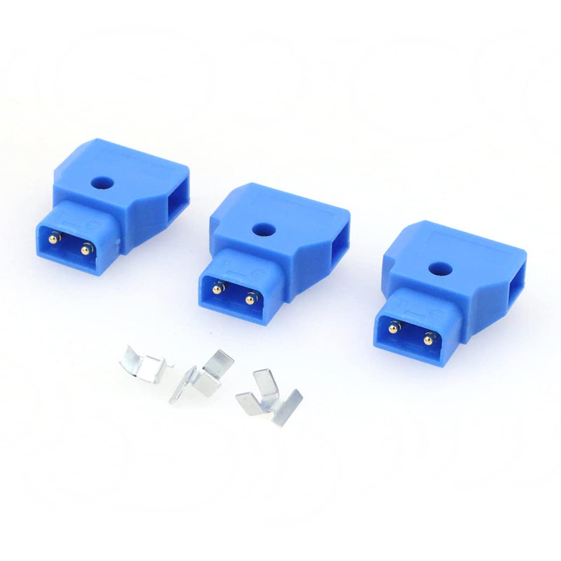 SZRMCC V-Mount Gold Mount Battery Anton-Bauer IDX PowerTap Kit D-tap P-tap Male Plug Connector for ARRI RED Camcorder DSLR Camera Power Cable DIY (Blue, 3Pcs) Blue 3Pcs Dtap Male Plug