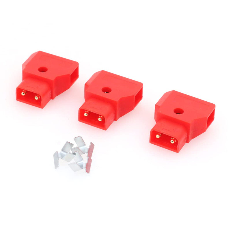 SZRMCC V-Mount Gold Mount Battery Anton-Bauer IDX PowerTap Kit D-tap P-tap Male Plug Connector for ARRI RED Camcorder DSLR Camera Power Cable DIY (Red, 3Pcs) 3Pcs Dtap Male Plug