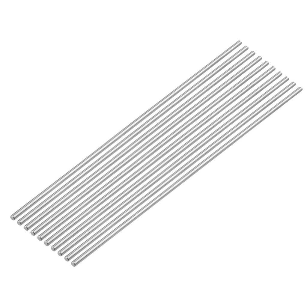 TOPPROS 350mm x 3mm 304 Stainless Steel Solid Round Bar - Pack of 10