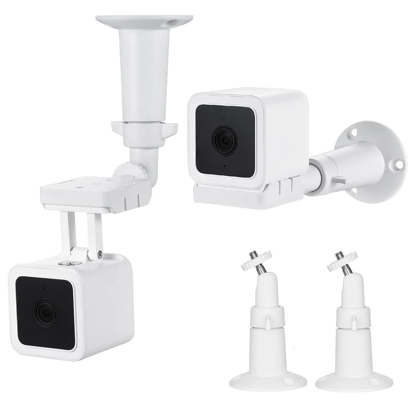 Wasserstein Wall Mount Compatible with WYZE Cam V3 ONLY (2 Pack, White)