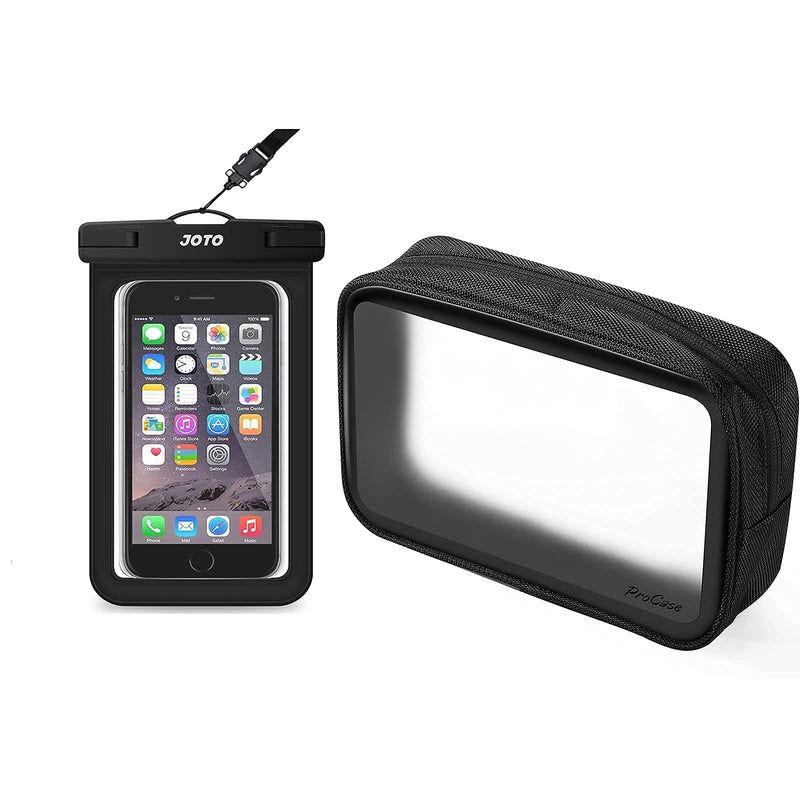 JOTO Universal Waterproof Pouch Cellphone Dry Bag Case Bundle with Procase TSA Approved Travel Toiletry Bag Pouch