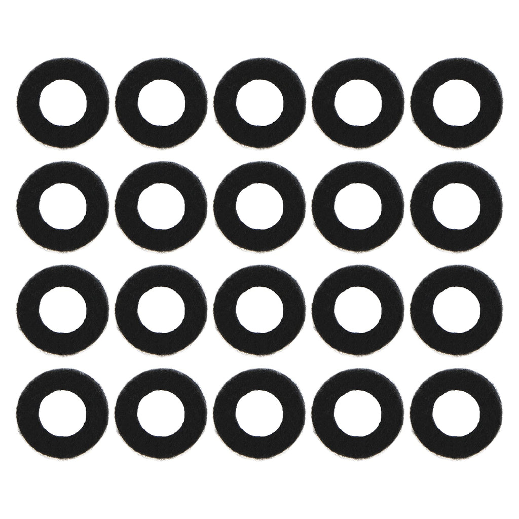 20Pcs Yootones Trumpet Valve Felt Washers Cushion Trumpet Top Cap Felt Pads Compatible with Trumpet Replacement Musical Instrument Accessory (Black) Black