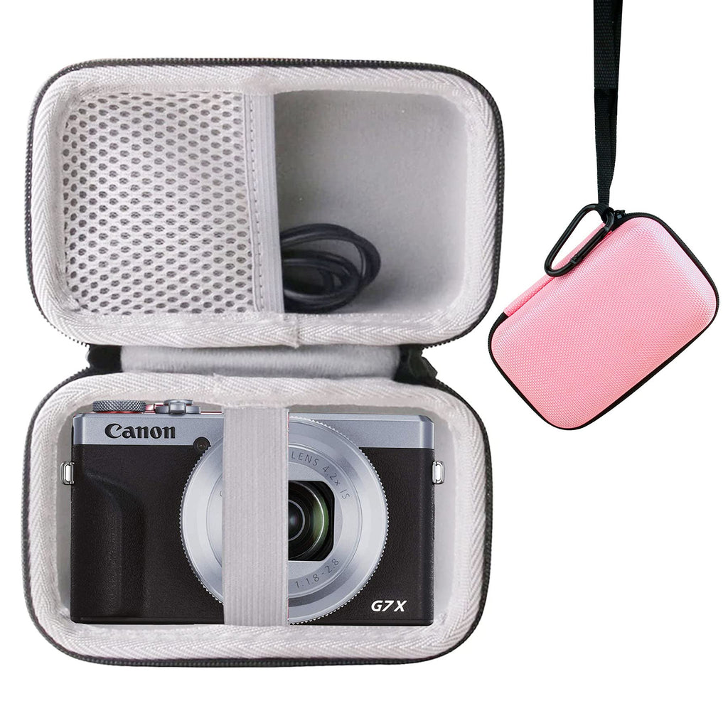 JINMEI Hard EVA Carrying Case Compatible with Canon PowerShot G7 X Digital Camera/SX720 SX620 SX730 Digital Camera. (Pink) Pink