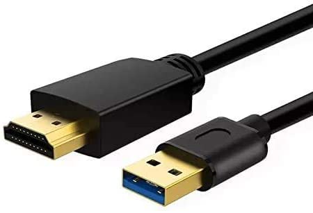 USB to HDMI Cable, Ankky USB 2.0 Male to HDMI Male Charger Cable Splitter Adapter - 2M 2MX