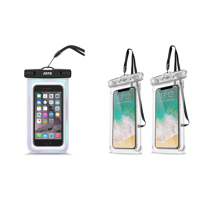 JOTO Universal Waterproof Pouch Cellphone Dry Bag Case Bundle with ProCase [2 Pack] Universal Waterproof Case for Phones up to 7"