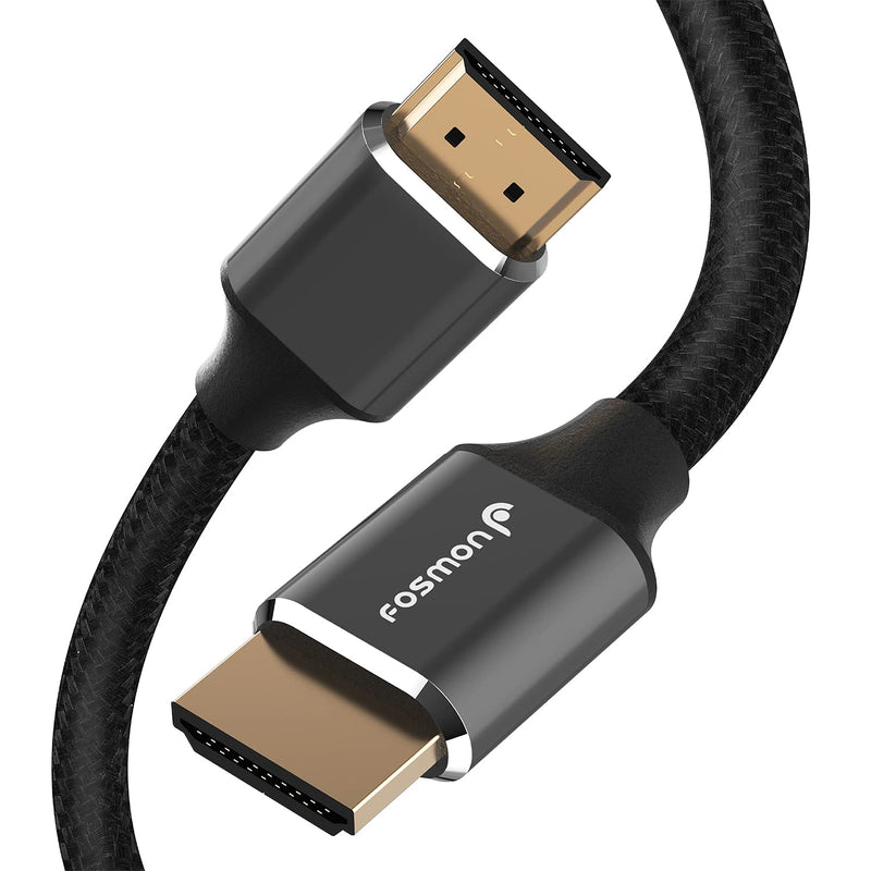 Fosmon HDMI 2.1 Cable 8K@60Hz 6.5ft, Premium Certified In-Wall CL3 Rated, 48Gbps Ultra High Speed, 4K@120Hz, Dynamic HDR, HDCP 2.3, 3D, eARC, 30AWG Cotton Braided Compatible with UHD TV Monitor & More 1 6.5 FT