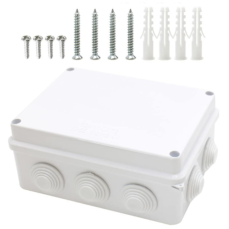 MAKERELE IP65 Watertight Electrical Box Plastic Waterproof Dustproof Universal Electrical Project Enclosure White 5.9”×4.3”×2.8”inch(150×110×70mm) 5.9"*4.3"*2.8"