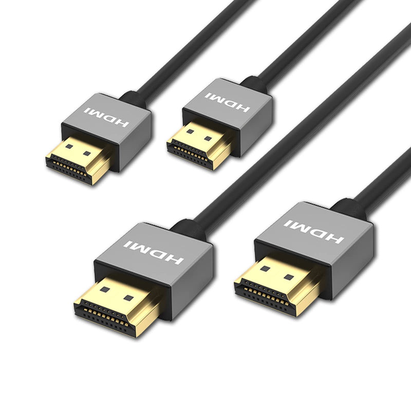4K HDMI Cable 2 Pack 10ft, Yinker 4K@60Hz High Speed HDMI 2.0 Cable, HDCP 2.2 18Gbps HDR 32AWG for TV Projects Monitors Movies Game Consoles - 3m