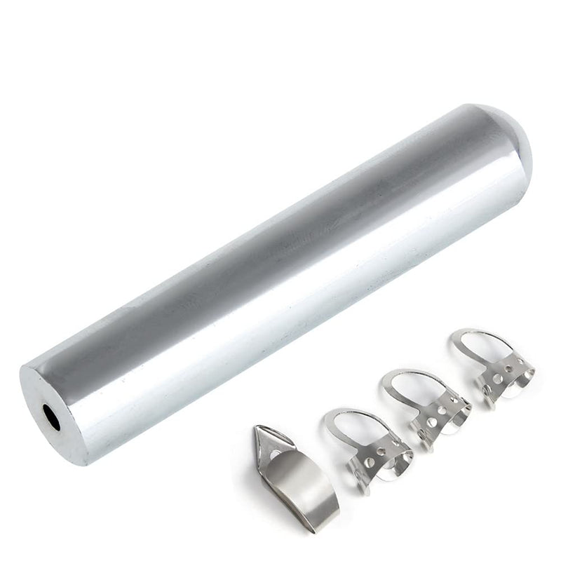 [AUSTRALIA] - Alnicov Stainless Steel Tone Bar Guitar Lap Slide Solid Roundnose Tone bar with 3 Finger Pick + 1 Thumb Pick for Guitar Bass(Chrome) Chrome 