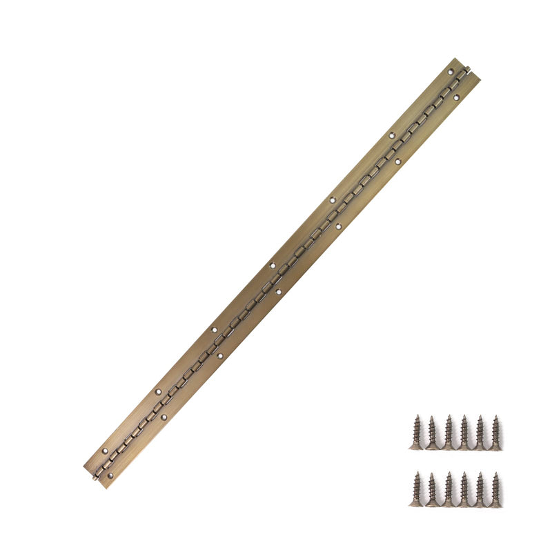 [AUSTRALIA] - Piano Hinge 24 Inch, Continuous & Piano Hinges , Thickened Steel Heavy Duty Piano Hinge, Continuous Hinge with Antique Bronze Finish, 1-1/2" x 24", 0.06" Thickness 