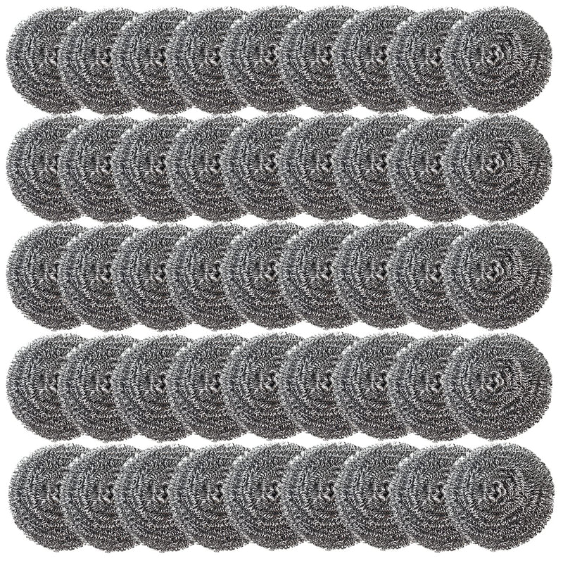 XXJXING 48 Pack Stainless Steel Scourers Sponges,Steel Wool scrubbers for stoves, pots, Cooker Hoods, etc. That are Difficult to Clean (48 Pack-Small 10 Gram) 48 Pack-Small 10 gram