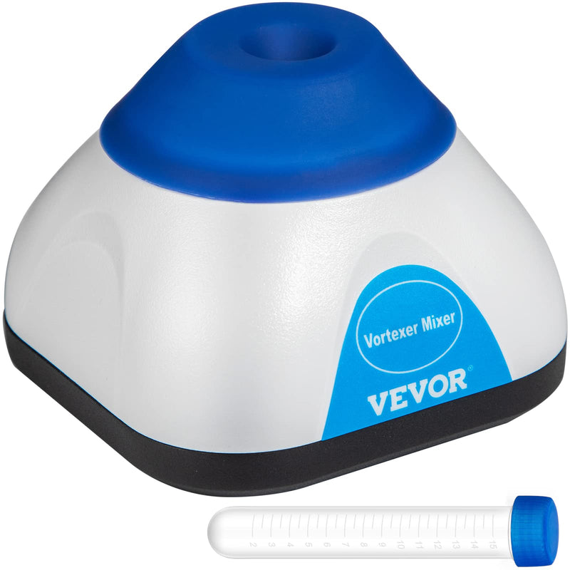 VEVOR Vortex Mixer, 3000RPM Mini Vortex Mixer Shaker, Touch Function Scientific Lab Vortex Shaker, Mix Up to 50ML, 6mm Orbital Diameter for Test Tube, Tattoo Ink, Nail Polish, Eyelash Adhesives, Paint Blue