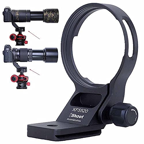 iShoot Lens Collar Tripod Mount Ring Compatible with Fujifilm XF 55-200mm f/3.5-4.8 R LM OIS & Fuji XF 70-300 f/4-5.6 R LM OIS WR, Lens Support with Arca-Swiss Fit Quick Release Plate Dovetail Groove