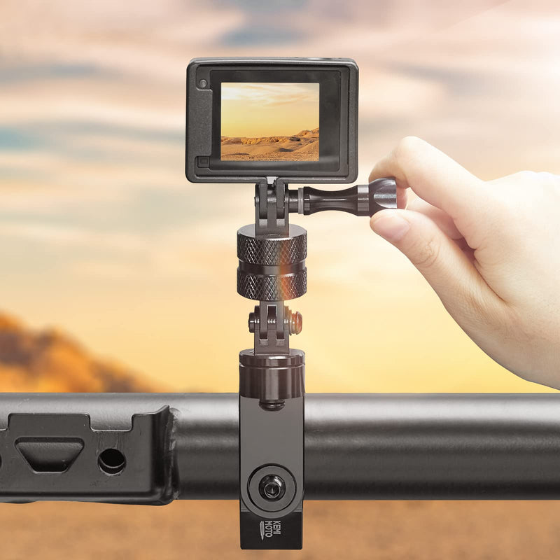 kemimoto UTV ATV Camera Mount Compatible with Gopro Roll Bar Mount for Roll Cage with 1.65"-2", Aluminum & 360 Mount for Hero 9 8 7 6 5 4, SJCAM, DJL for Motorcycle, Bike, Truck, Boat, ATV, UTV