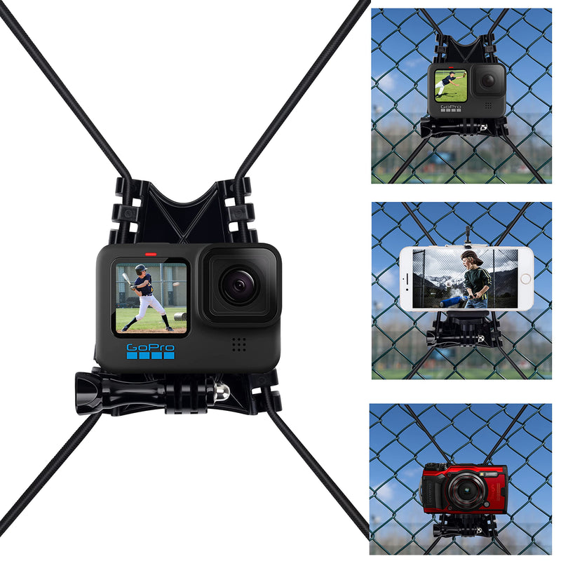 Suptig Net Fence and Tree Pole Mounting Brackets Compatible for Gopro Compatible for DJI Osmo Compatible for AKASO, Moblie Phone, Digital Cameras